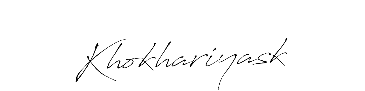 Create a beautiful signature design for name Khokhariyask. With this signature (Antro_Vectra) fonts, you can make a handwritten signature for free. Khokhariyask signature style 6 images and pictures png