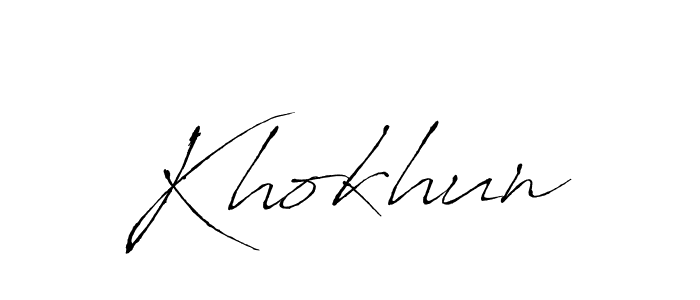 Once you've used our free online signature maker to create your best signature Antro_Vectra style, it's time to enjoy all of the benefits that Khokhun name signing documents. Khokhun signature style 6 images and pictures png