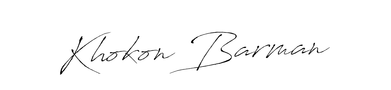 Use a signature maker to create a handwritten signature online. With this signature software, you can design (Antro_Vectra) your own signature for name Khokon Barman. Khokon Barman signature style 6 images and pictures png