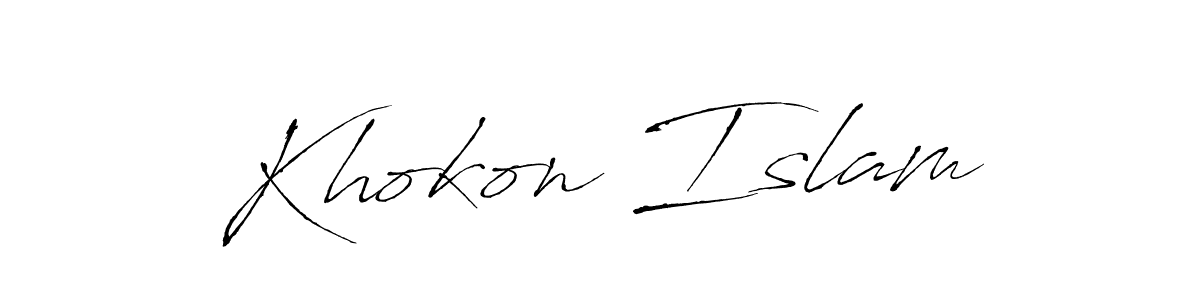 It looks lik you need a new signature style for name Khokon Islam. Design unique handwritten (Antro_Vectra) signature with our free signature maker in just a few clicks. Khokon Islam signature style 6 images and pictures png