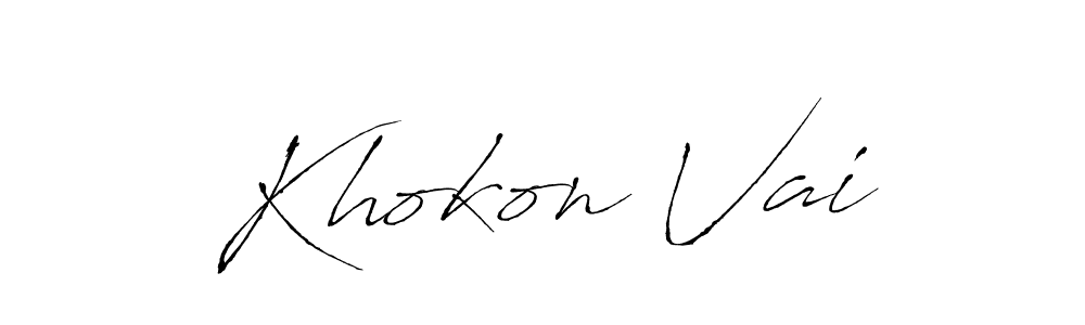 The best way (Antro_Vectra) to make a short signature is to pick only two or three words in your name. The name Khokon Vai include a total of six letters. For converting this name. Khokon Vai signature style 6 images and pictures png