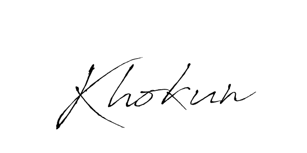 How to make Khokun name signature. Use Antro_Vectra style for creating short signs online. This is the latest handwritten sign. Khokun signature style 6 images and pictures png