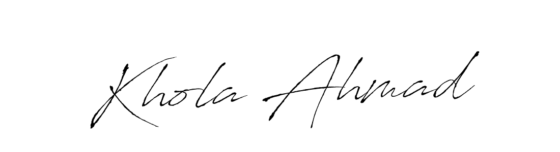 The best way (Antro_Vectra) to make a short signature is to pick only two or three words in your name. The name Khola Ahmad include a total of six letters. For converting this name. Khola Ahmad signature style 6 images and pictures png