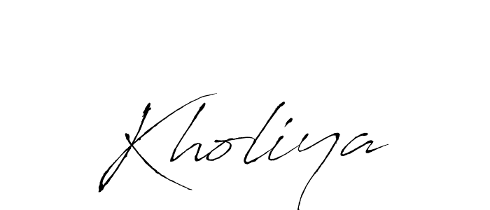 Design your own signature with our free online signature maker. With this signature software, you can create a handwritten (Antro_Vectra) signature for name Kholiya. Kholiya signature style 6 images and pictures png