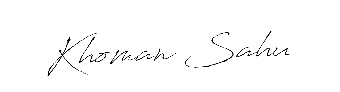 The best way (Antro_Vectra) to make a short signature is to pick only two or three words in your name. The name Khoman Sahu include a total of six letters. For converting this name. Khoman Sahu signature style 6 images and pictures png