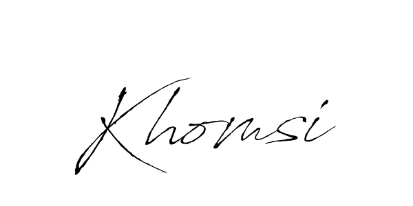 The best way (Antro_Vectra) to make a short signature is to pick only two or three words in your name. The name Khomsi include a total of six letters. For converting this name. Khomsi signature style 6 images and pictures png