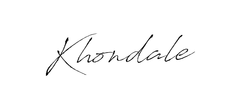 Design your own signature with our free online signature maker. With this signature software, you can create a handwritten (Antro_Vectra) signature for name Khondale. Khondale signature style 6 images and pictures png