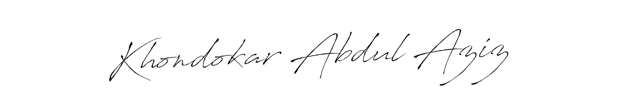 How to make Khondokar Abdul Aziz signature? Antro_Vectra is a professional autograph style. Create handwritten signature for Khondokar Abdul Aziz name. Khondokar Abdul Aziz signature style 6 images and pictures png