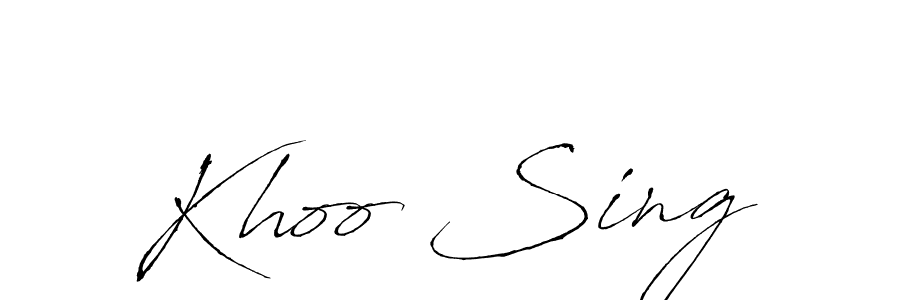 Use a signature maker to create a handwritten signature online. With this signature software, you can design (Antro_Vectra) your own signature for name Khoo Sing. Khoo Sing signature style 6 images and pictures png