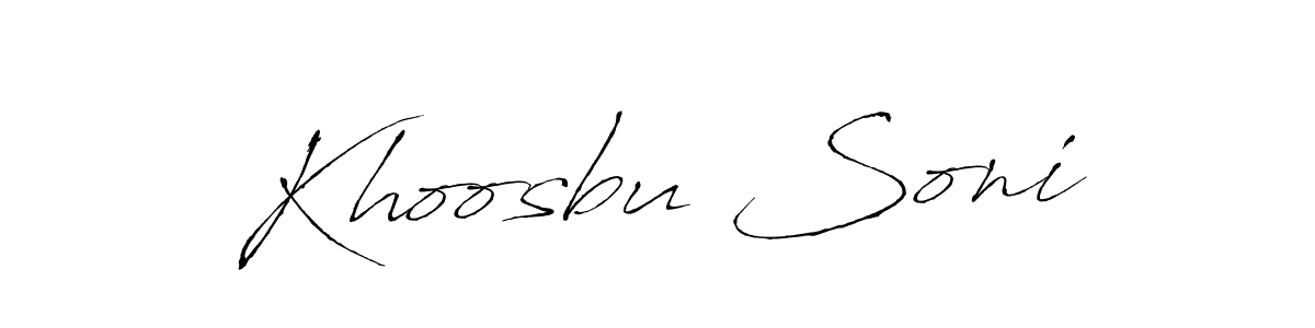 How to make Khoosbu Soni signature? Antro_Vectra is a professional autograph style. Create handwritten signature for Khoosbu Soni name. Khoosbu Soni signature style 6 images and pictures png