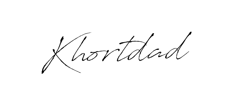 Design your own signature with our free online signature maker. With this signature software, you can create a handwritten (Antro_Vectra) signature for name Khortdad. Khortdad signature style 6 images and pictures png