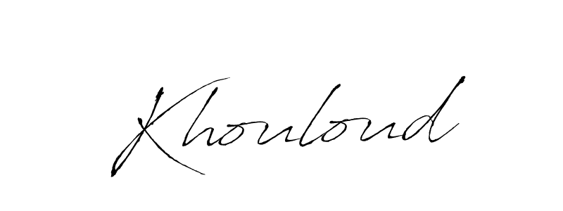 Khouloud stylish signature style. Best Handwritten Sign (Antro_Vectra) for my name. Handwritten Signature Collection Ideas for my name Khouloud. Khouloud signature style 6 images and pictures png