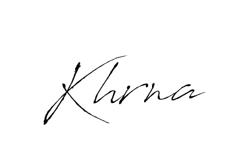 Khrna stylish signature style. Best Handwritten Sign (Antro_Vectra) for my name. Handwritten Signature Collection Ideas for my name Khrna. Khrna signature style 6 images and pictures png
