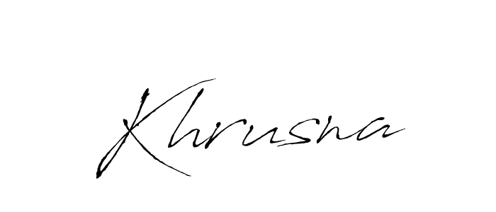 Design your own signature with our free online signature maker. With this signature software, you can create a handwritten (Antro_Vectra) signature for name Khrusna. Khrusna signature style 6 images and pictures png