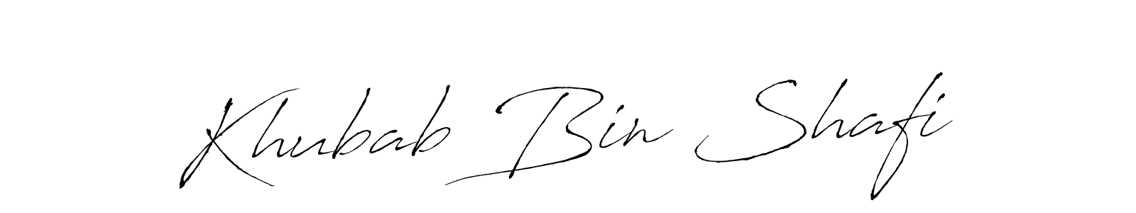 The best way (Antro_Vectra) to make a short signature is to pick only two or three words in your name. The name Khubab Bin Shafi include a total of six letters. For converting this name. Khubab Bin Shafi signature style 6 images and pictures png