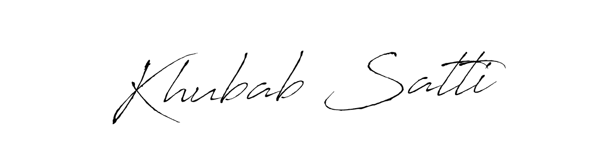 Also You can easily find your signature by using the search form. We will create Khubab Satti name handwritten signature images for you free of cost using Antro_Vectra sign style. Khubab Satti signature style 6 images and pictures png