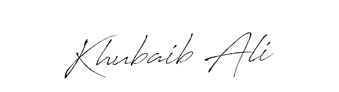 This is the best signature style for the Khubaib Ali name. Also you like these signature font (Antro_Vectra). Mix name signature. Khubaib Ali signature style 6 images and pictures png