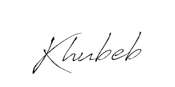 Use a signature maker to create a handwritten signature online. With this signature software, you can design (Antro_Vectra) your own signature for name Khubeb. Khubeb signature style 6 images and pictures png