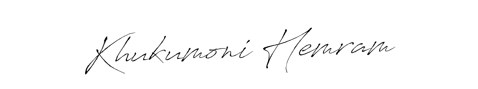 Design your own signature with our free online signature maker. With this signature software, you can create a handwritten (Antro_Vectra) signature for name Khukumoni Hemram. Khukumoni Hemram signature style 6 images and pictures png