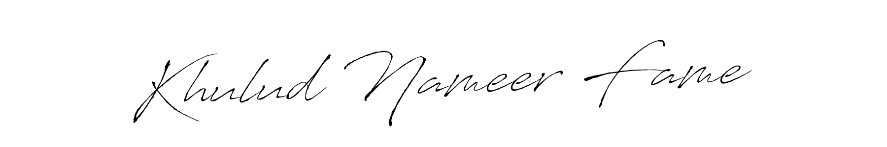 You can use this online signature creator to create a handwritten signature for the name Khulud Nameer Fame. This is the best online autograph maker. Khulud Nameer Fame signature style 6 images and pictures png