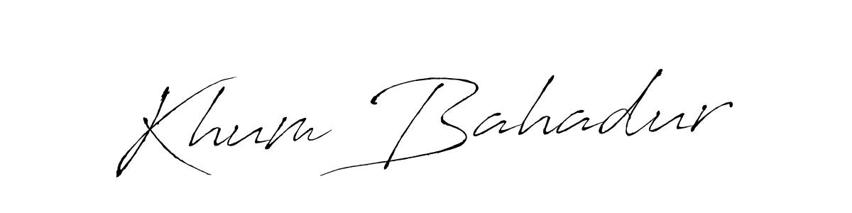 Khum Bahadur stylish signature style. Best Handwritten Sign (Antro_Vectra) for my name. Handwritten Signature Collection Ideas for my name Khum Bahadur. Khum Bahadur signature style 6 images and pictures png