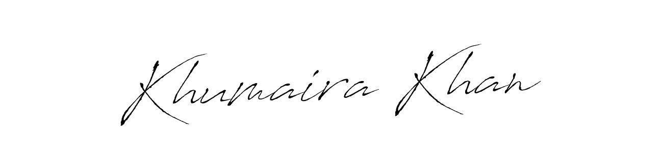 Design your own signature with our free online signature maker. With this signature software, you can create a handwritten (Antro_Vectra) signature for name Khumaira Khan. Khumaira Khan signature style 6 images and pictures png