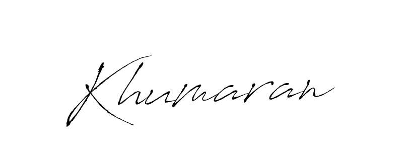 Design your own signature with our free online signature maker. With this signature software, you can create a handwritten (Antro_Vectra) signature for name Khumaran. Khumaran signature style 6 images and pictures png