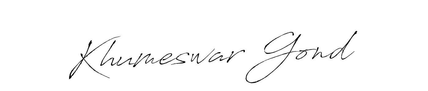 Design your own signature with our free online signature maker. With this signature software, you can create a handwritten (Antro_Vectra) signature for name Khumeswar Gond. Khumeswar Gond signature style 6 images and pictures png