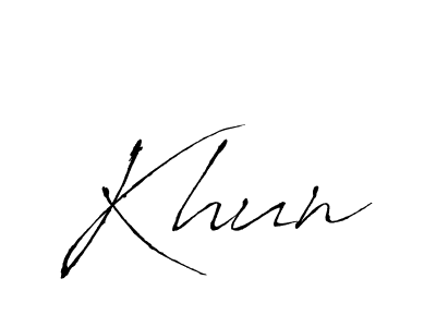 Make a beautiful signature design for name Khun. With this signature (Antro_Vectra) style, you can create a handwritten signature for free. Khun signature style 6 images and pictures png