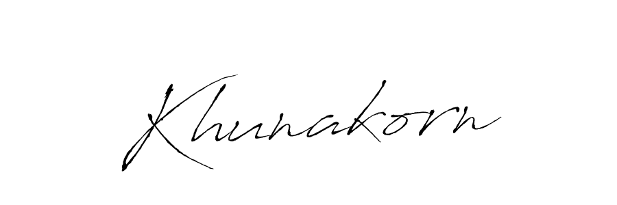 Design your own signature with our free online signature maker. With this signature software, you can create a handwritten (Antro_Vectra) signature for name Khunakorn. Khunakorn signature style 6 images and pictures png