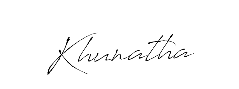 Design your own signature with our free online signature maker. With this signature software, you can create a handwritten (Antro_Vectra) signature for name Khunatha. Khunatha signature style 6 images and pictures png
