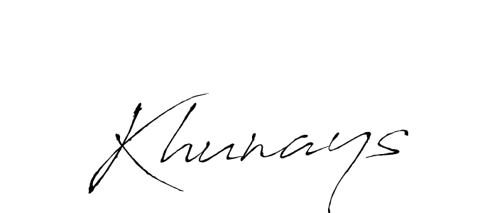 How to make Khunays name signature. Use Antro_Vectra style for creating short signs online. This is the latest handwritten sign. Khunays signature style 6 images and pictures png