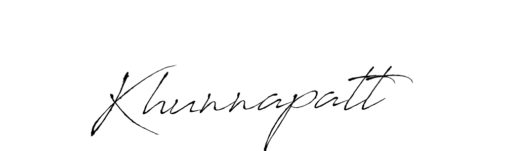 How to make Khunnapatt signature? Antro_Vectra is a professional autograph style. Create handwritten signature for Khunnapatt name. Khunnapatt signature style 6 images and pictures png