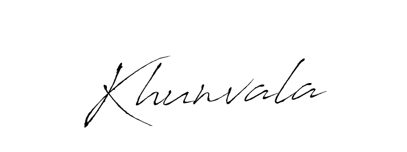 How to make Khunvala signature? Antro_Vectra is a professional autograph style. Create handwritten signature for Khunvala name. Khunvala signature style 6 images and pictures png