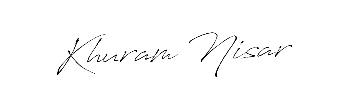 Design your own signature with our free online signature maker. With this signature software, you can create a handwritten (Antro_Vectra) signature for name Khuram Nisar. Khuram Nisar signature style 6 images and pictures png