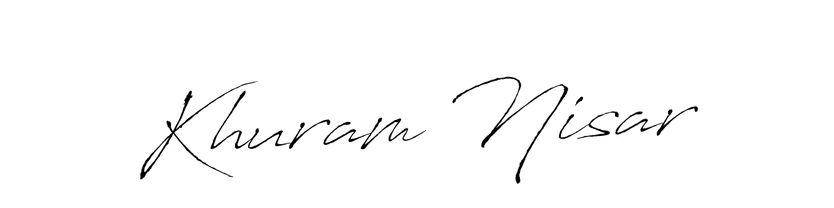 Design your own signature with our free online signature maker. With this signature software, you can create a handwritten (Antro_Vectra) signature for name Khuram Nisar. Khuram Nisar signature style 6 images and pictures png