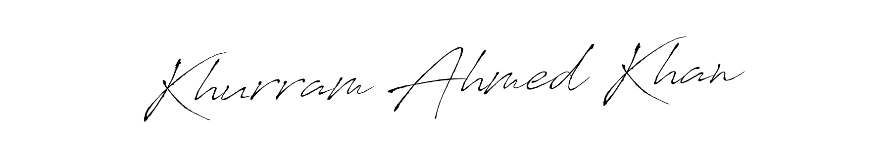 Create a beautiful signature design for name Khurram Ahmed Khan. With this signature (Antro_Vectra) fonts, you can make a handwritten signature for free. Khurram Ahmed Khan signature style 6 images and pictures png