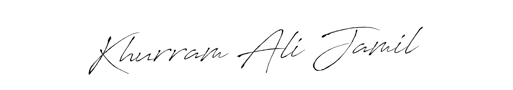 You should practise on your own different ways (Antro_Vectra) to write your name (Khurram Ali Jamil) in signature. don't let someone else do it for you. Khurram Ali Jamil signature style 6 images and pictures png