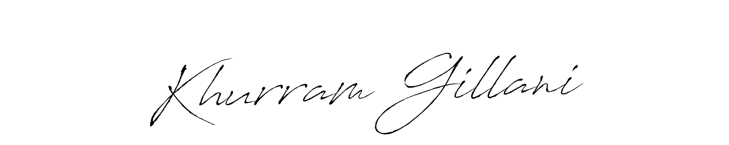 Make a beautiful signature design for name Khurram Gillani. With this signature (Antro_Vectra) style, you can create a handwritten signature for free. Khurram Gillani signature style 6 images and pictures png