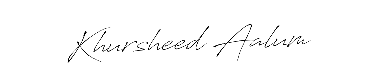 Create a beautiful signature design for name Khursheed Aalum. With this signature (Antro_Vectra) fonts, you can make a handwritten signature for free. Khursheed Aalum signature style 6 images and pictures png