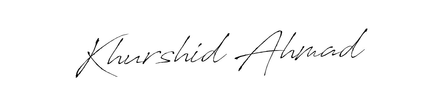 How to make Khurshid Ahmad name signature. Use Antro_Vectra style for creating short signs online. This is the latest handwritten sign. Khurshid Ahmad signature style 6 images and pictures png