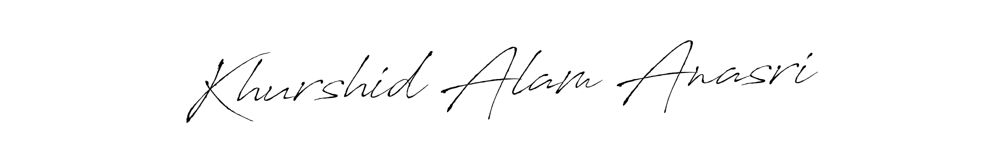The best way (Antro_Vectra) to make a short signature is to pick only two or three words in your name. The name Khurshid Alam Anasri include a total of six letters. For converting this name. Khurshid Alam Anasri signature style 6 images and pictures png