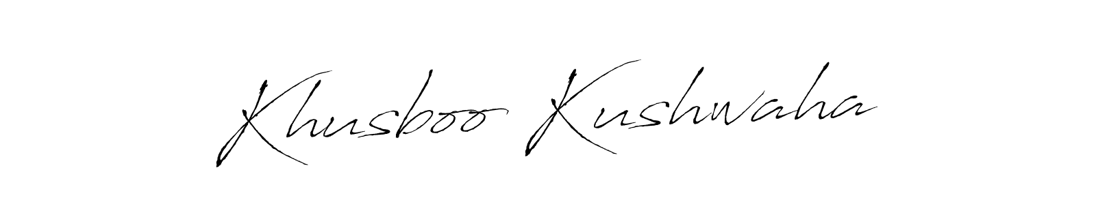 Make a beautiful signature design for name Khusboo Kushwaha. With this signature (Antro_Vectra) style, you can create a handwritten signature for free. Khusboo Kushwaha signature style 6 images and pictures png