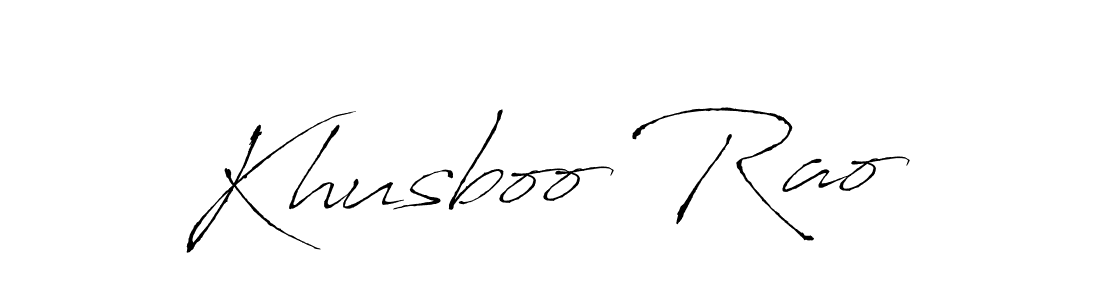 Design your own signature with our free online signature maker. With this signature software, you can create a handwritten (Antro_Vectra) signature for name Khusboo Rao. Khusboo Rao signature style 6 images and pictures png