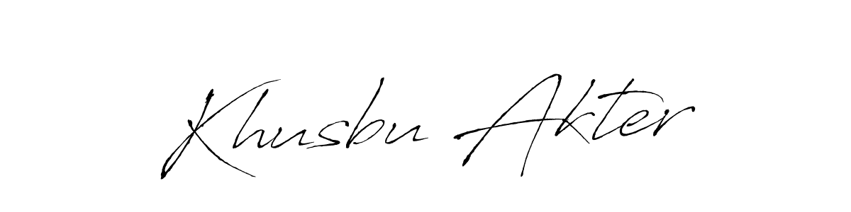 Make a beautiful signature design for name Khusbu Akter. With this signature (Antro_Vectra) style, you can create a handwritten signature for free. Khusbu Akter signature style 6 images and pictures png
