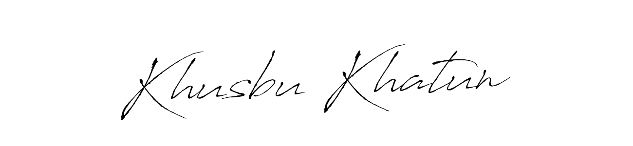 Make a beautiful signature design for name Khusbu Khatun. With this signature (Antro_Vectra) style, you can create a handwritten signature for free. Khusbu Khatun signature style 6 images and pictures png