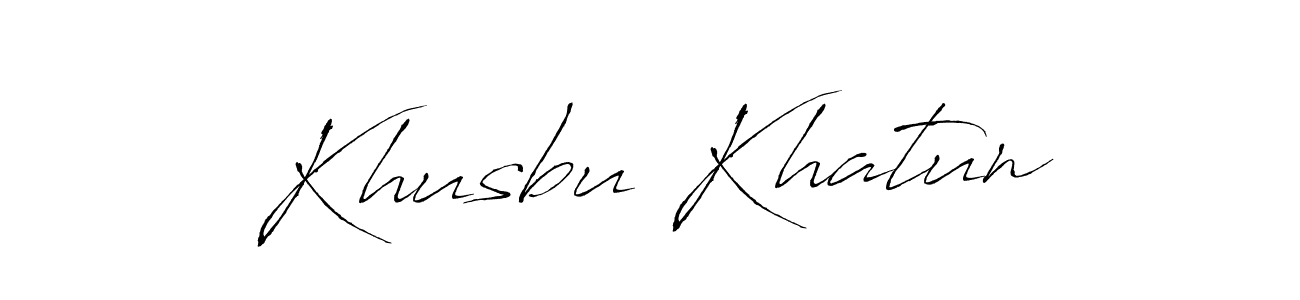Make a beautiful signature design for name Khusbu Khatun. With this signature (Antro_Vectra) style, you can create a handwritten signature for free. Khusbu Khatun signature style 6 images and pictures png