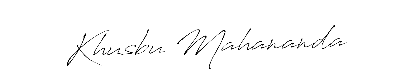 Make a short Khusbu Mahananda signature style. Manage your documents anywhere anytime using Antro_Vectra. Create and add eSignatures, submit forms, share and send files easily. Khusbu Mahananda signature style 6 images and pictures png