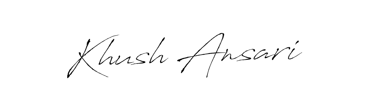 How to make Khush Ansari name signature. Use Antro_Vectra style for creating short signs online. This is the latest handwritten sign. Khush Ansari signature style 6 images and pictures png