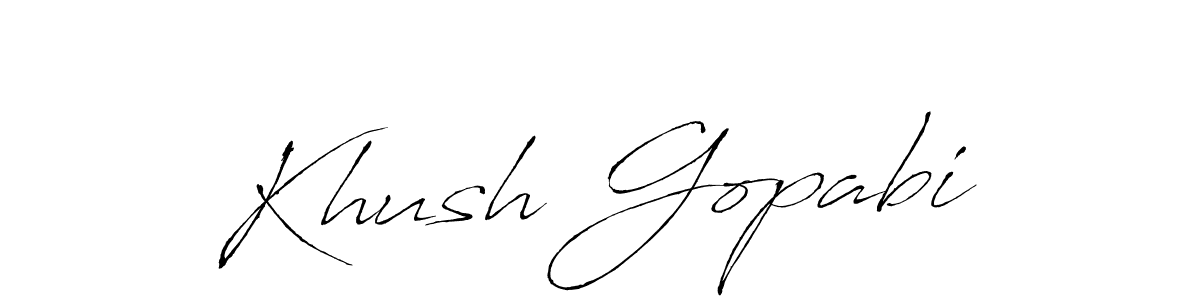 Khush Gopabi stylish signature style. Best Handwritten Sign (Antro_Vectra) for my name. Handwritten Signature Collection Ideas for my name Khush Gopabi. Khush Gopabi signature style 6 images and pictures png